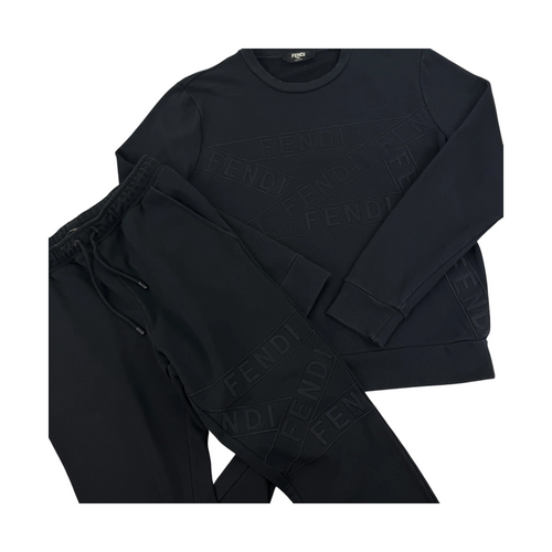 FENDI MEN’S LOGO TRACKSUIT – BLACK – MEDIUM (SLIM FIT)