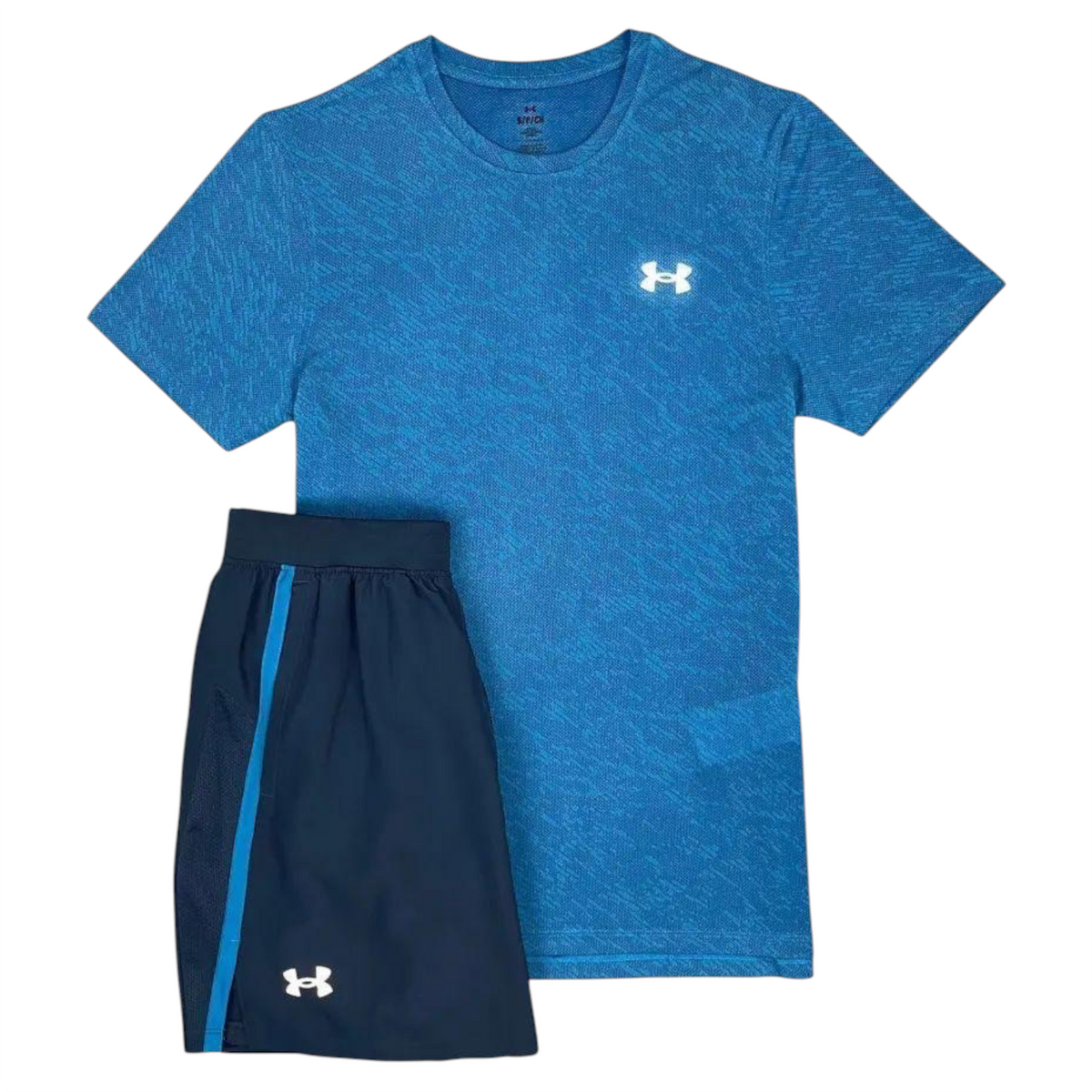 UNDER ARMOUR CAMO T-SHIRT / SHORTS SET – BLUE
